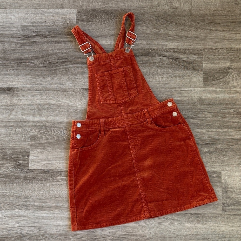 Cat & Jack girls burnt orange corduroy skirtall overall dress